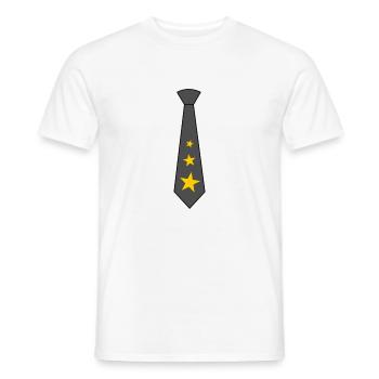 Cravate avec des étoiles - T-shirt homme - blanc - Devant - AI Model Male 178 dark (178cm)