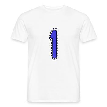 1. 1 YEAR. 1st ANNIVERSARY. 1 YEAR BIRTHDAY - Men's T-Shirt - white - Front - AI Model Male 178 dark (178cm)