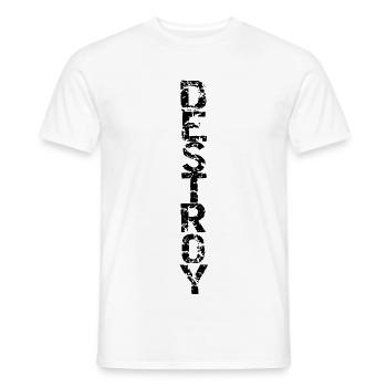 Destroy in black - Men's T-Shirt - white - Front - AI Model Male 178 dark (178cm)