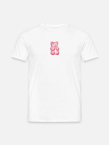 Gummibärchen rosa Aquarell - Männer T-Shirt - Weiß