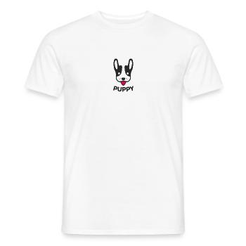 Cute Puppy T-shirt Design - Männer T-Shirt - Weiß - Vorne - AI Model Male 178 dark (178cm)