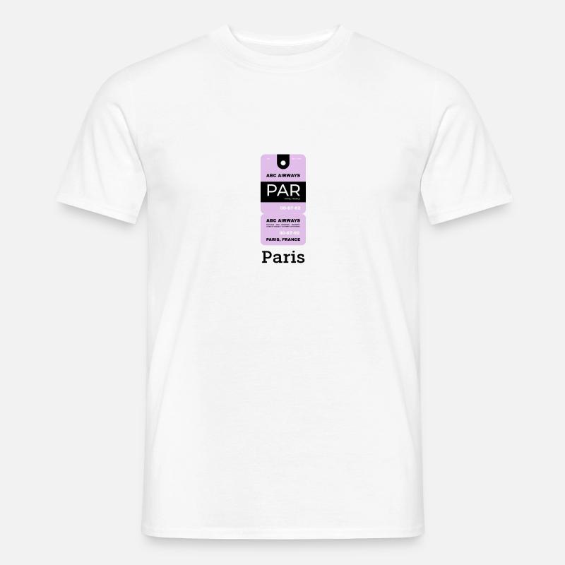 Paris Flight Ticket - Männer T-Shirt - Weiß
