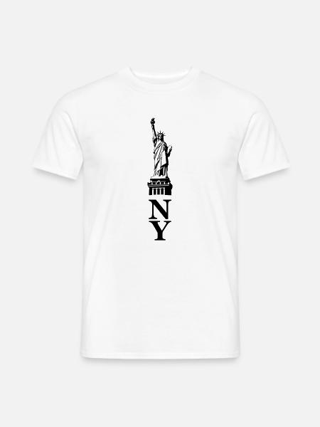 Freiheitsstatue Silhouette - Männer T-Shirt - Weiß