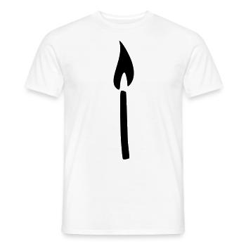 Bougie d’allumette - T-shirt homme - blanc - Devant - AI Model Male 178 dark (178cm)