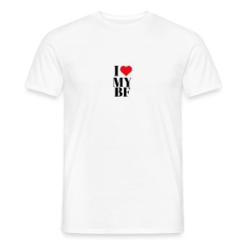 I love my BF Sticker: I love my boyfriend, png - Men's T-Shirt - white - Front - AI Model Male 178 dark (178cm)