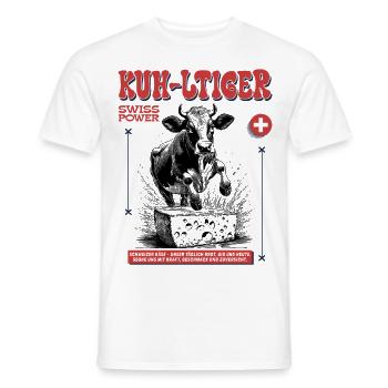 Schweiz-Shirt mit Käse, Kuh & traditioneller Seele - Männer T-Shirt - Weiß - Vorne - AI Model Male 178 dark (178cm)