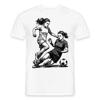 Duel sur le terrain ! Maillot pour footballeuses. - T-shirt homme - blanc - Devant - AI Model Male 178 dark (178cm)