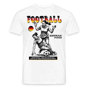 Deutsches Frauenfußball Shirt: Kampfgeist gezeigt - Männer T-Shirt - Weiß - Vorne - AI Model Male 178 dark (178cm)