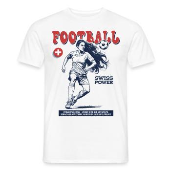 Suisse Fußballspielerin Shirt: Foulspiel mit Stil - Männer T-Shirt - Weiß - Vorne - AI Model Male 178 dark (178cm)
