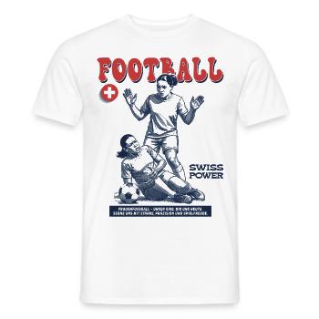 Pure Dynamism: Suisse Footballer Shirt - Men's T-Shirt - white - Front - AI Model Male 178 dark (178cm)