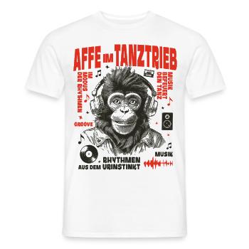 Monkey Beats Shirt : Fête de rue avec écouteurs - T-shirt homme - blanc - Devant - AI Model Male 178 dark (178cm)