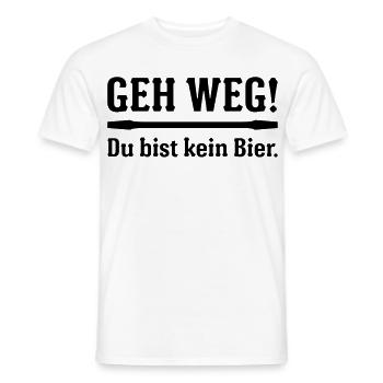 Geh Weg! Du bist kein Bier – Fun Shirt - Männer T-Shirt - Weiß - Vorne - AI Model Male 178 dark (178cm)