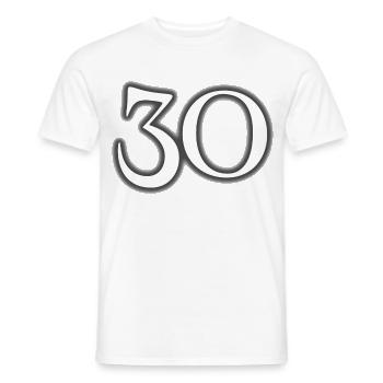 30 - Men's T-Shirt - white - Front - AI Model Male 178 dark (178cm)