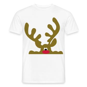 reindeer - Men's T-Shirt - white - Front - AI Model Male 178 dark (178cm)
