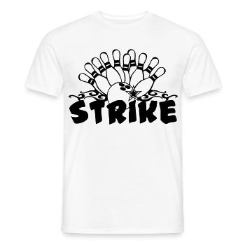 Bowling Strike , Fun Shirt , Strike (25) - Männer T-Shirt - Weiß - Vorne - AI Model Male 178 dark (178cm)