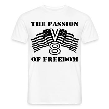 V8,Muscle-Car,Werkstatt,Garage,Auto,Freedom(25) - Männer T-Shirt - Weiß - Vorne - AI Model Male 178 dark (178cm)