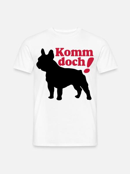 Französische Bulldogge , French Bulldog ,Komm.(25) - Männer T-Shirt - Weiß