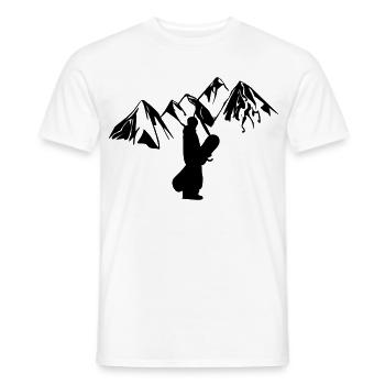 Mountain snowboarder - Men's T-Shirt - white - Front - AI Model Male 178 dark (178cm)