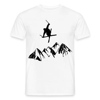 Coureur de montagne à ski - T-shirt homme - blanc - Devant - AI Model Male 178 dark (178cm)