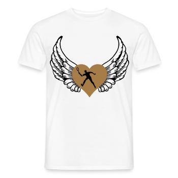 Coeur de tennis avec des ailes - T-shirt homme - blanc - Devant - AI Model Male 178 dark (178cm)