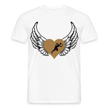 Jogger heart wings - Men's T-Shirt - white - Front - AI Model Male 178 dark (178cm)