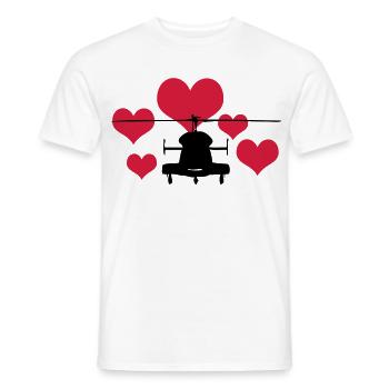 Heli mit 5 Herzen - Männer T-Shirt - Weiß - Vorne - AI Model Male 178 dark (178cm)