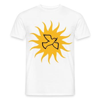 Friedenstaube Sonne - Männer T-Shirt - Weiß - Vorne - AI Model Male 178 dark (178cm)