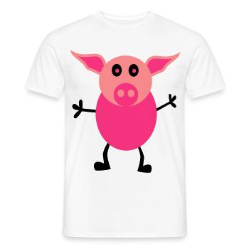 Schweine Männchen - Männer T-Shirt - Weiß - Vorne - AI Model Male 178 dark (178cm)