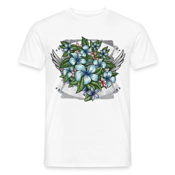 Blumen | Flower Power Design mit Flügel - Männer T-Shirt - Weiß - Vorne - AI Model Male 178 dark (178cm)