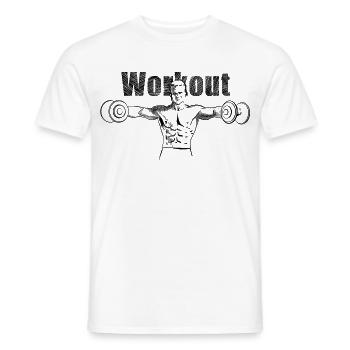 Workout - Männer T-Shirt - Weiß - Vorne - AI Model Male 178 dark (178cm)