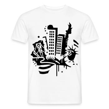 Ein New York City Design im Graffiti Stil - Männer T-Shirt - Weiß - Vorne - AI Model Male 178 dark (178cm)