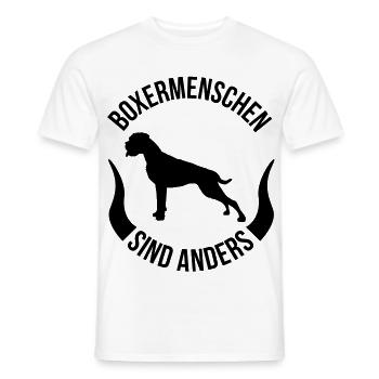 Boxermenschen sind anders - Männer T-Shirt - Weiß - Vorne - AI Model Male 178 dark (178cm)