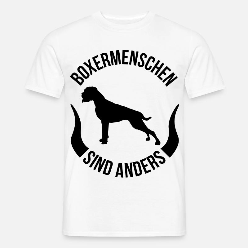 Boxermenschen sind anders - Männer T-Shirt - Weiß