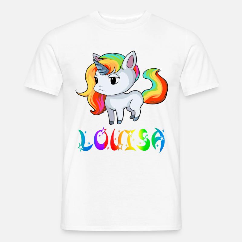 Louisa Einhorn - Männer T-Shirt - Weiß