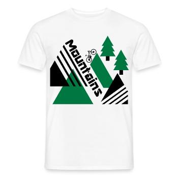 VTT Montagnes - T-shirt homme - blanc - Devant - AI Model Male 178 dark (178cm)