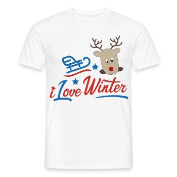 winter - Men's T-Shirt - white - Front - AI Model Male 178 dark (178cm)