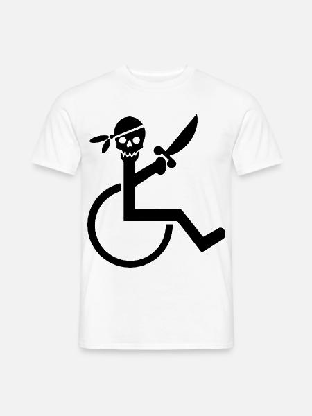 Wheelchair pirate # - Men's T-Shirt - white