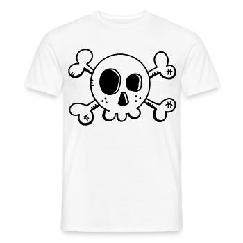 Comic Totenschädel - Schädel - Pirat - Skull - Männer T-Shirt - Weiß - Vorne - AI Model Male 178 dark (178cm)