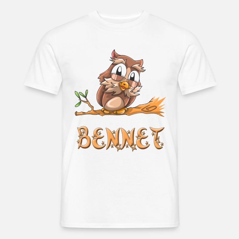 Eule Bennet - Männer T-Shirt - Weiß