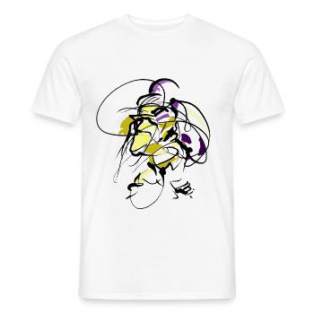 Abstrakt - Gesicht - Männer T-Shirt - Weiß - Vorne - AI Model Male 178 dark (178cm)