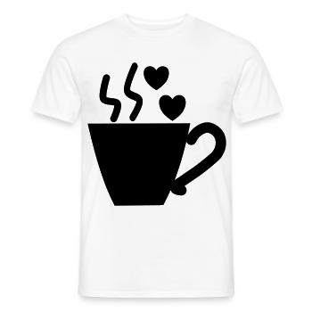 I love Coffee - coffee cup - coffee - Men's T-Shirt - white - Front - AI Model Male 178 dark (178cm)