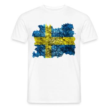 Sweden vintage flag - Men's T-Shirt - white - Front - AI Model Male 178 dark (178cm)