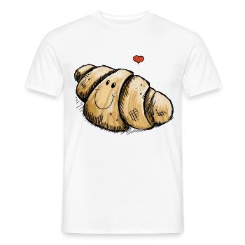 J'aime Croissants - T-shirt homme - blanc - Devant - AI Model Male 178 dark (178cm)