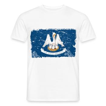 Louisiana Vintage Flagge - Männer T-Shirt - Weiß - Vorne - AI Model Male 178 dark (178cm)