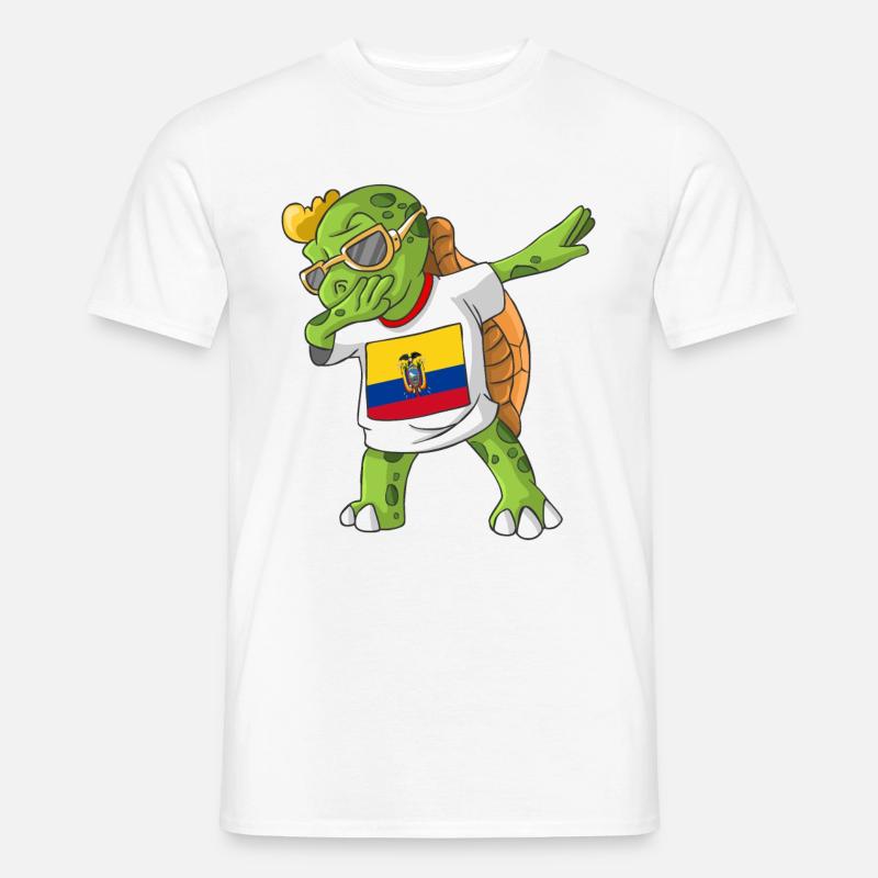 Ecuador Dabbing Schildkröte - Männer T-Shirt - Weiß