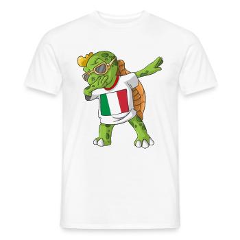 Italy Dabbing turtle - Men's T-Shirt - white - Front - AI Model Male 178 dark (178cm)