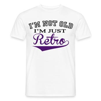 Not Old .... Retro - 2 Colour - Men's T-Shirt - white - Front - AI Model Male 178 dark (178cm)