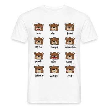 bärchen bär teddy cute kita feeling mimik emotion - Männer T-Shirt - Weiß - Vorne - AI Model Male 178 dark (178cm)