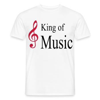 music - Men's T-Shirt - white - Front - AI Model Male 178 dark (178cm)
