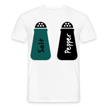 salz und pfeffer - Männer T-Shirt - Weiß - Vorne - AI Model Male 178 dark (178cm)